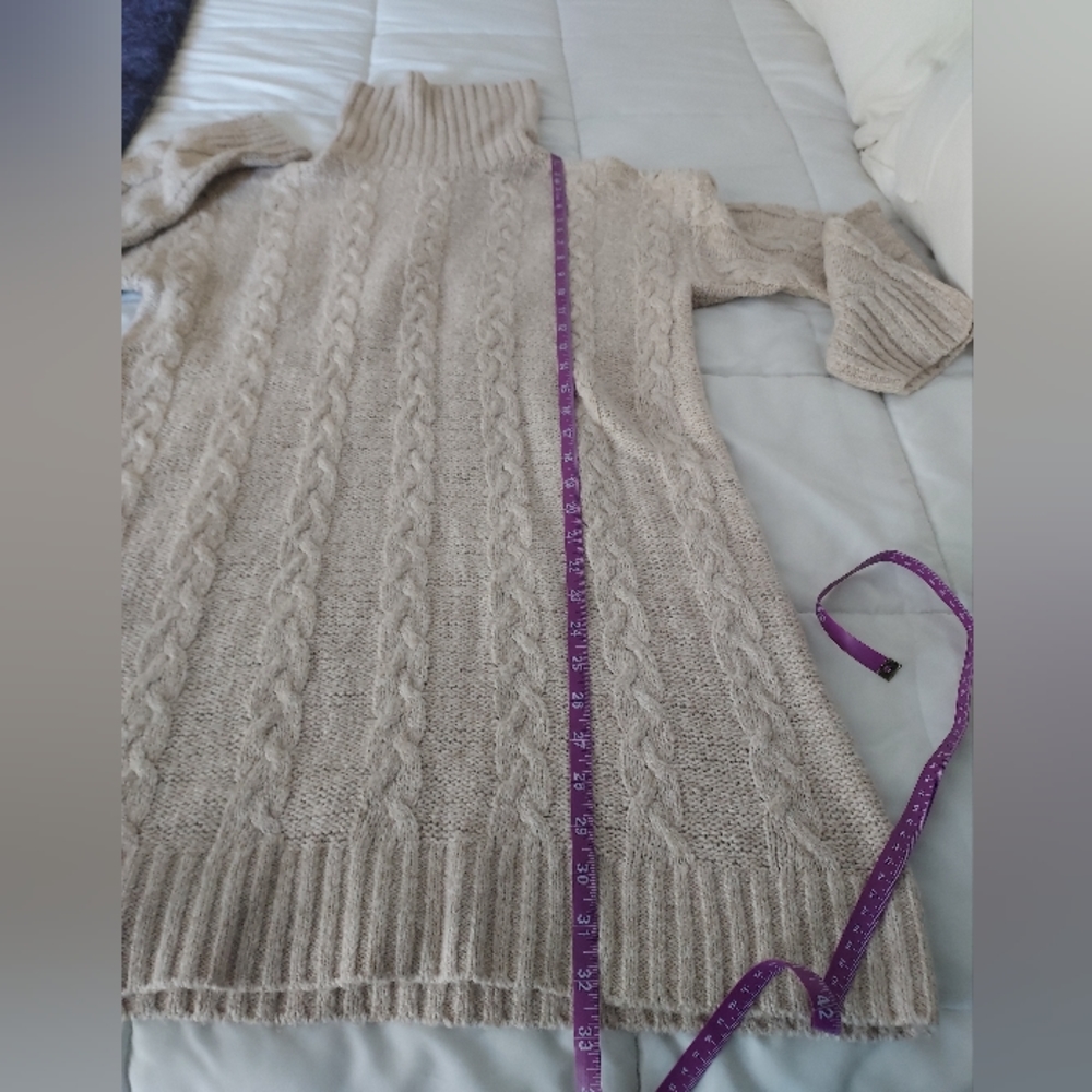 EUC American Eagle Outfitters cable turtleneck sweater dress, M - Picture 7 of 9